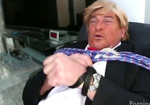 Porn spoof video with Donald Trump and Obama
