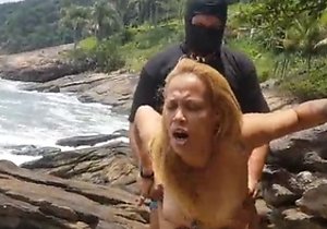 Outdoor face-fucking session with a very subby hoe