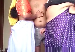 Two fat Bhabhi bitches sharing the same dick