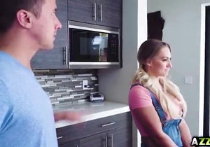 Stunning blonde fucked with legs high up