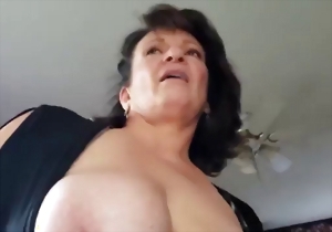 Gorgeous naked boobies of a long-legged slender female